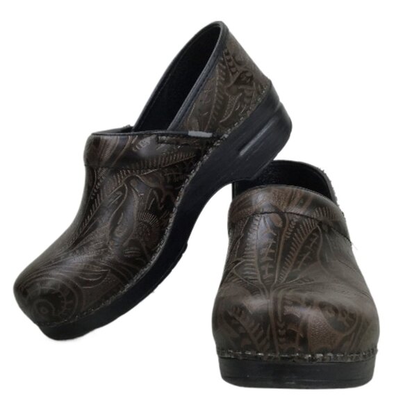 Dansko Shoes - Dansko Chocolate Brown Paisley Clogs 40